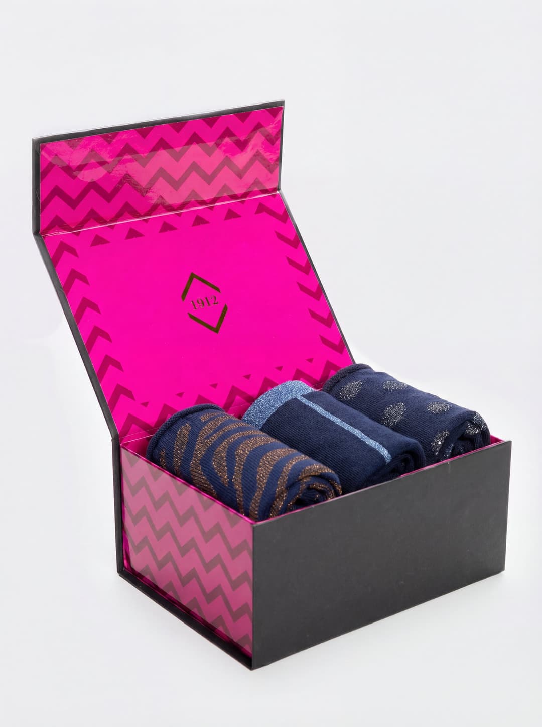 set 3 Paia Calze Donna Fantasia Made in Italy - blu