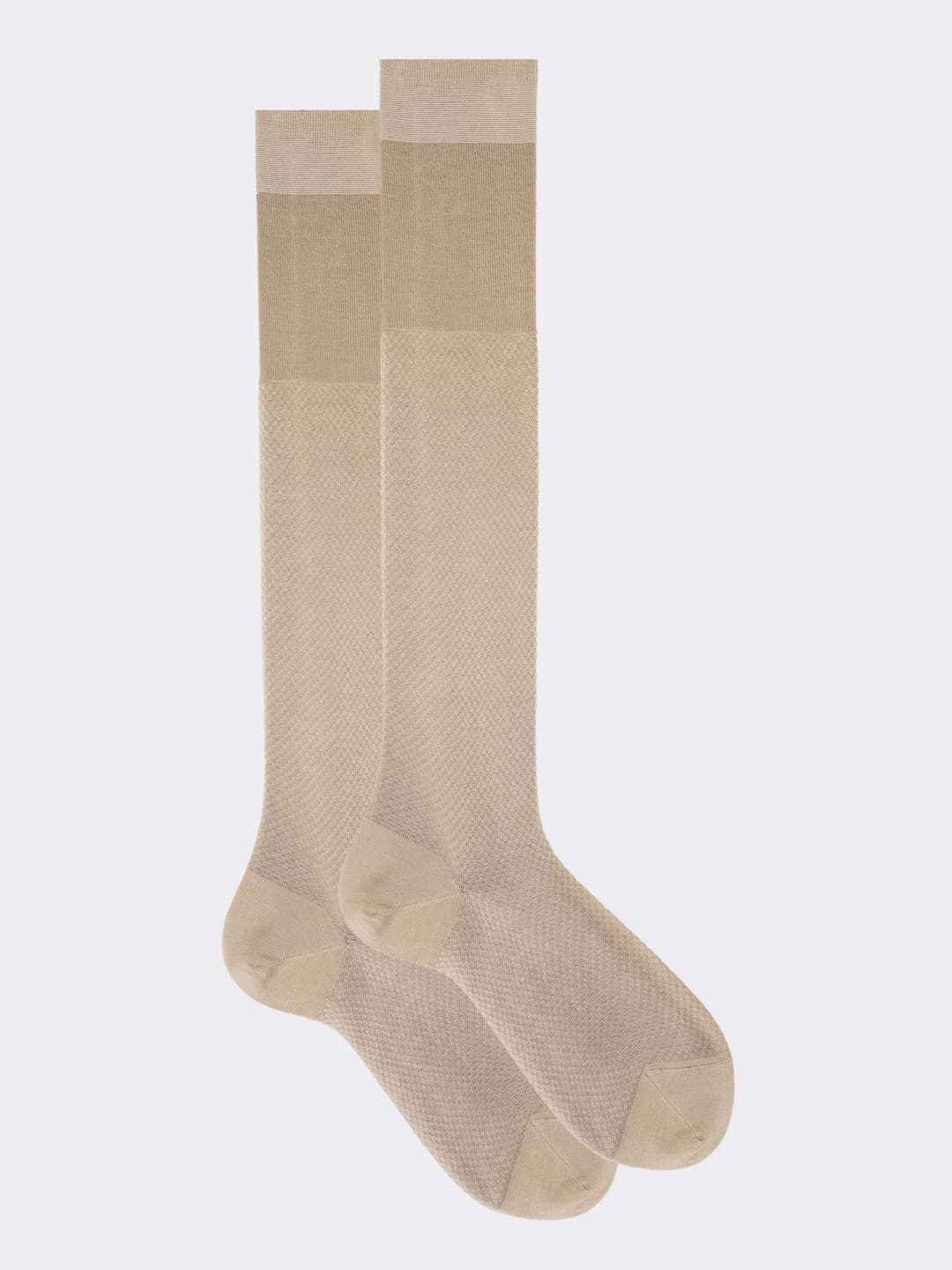 Men's long Oxford pattern socks in Egyptian cotton