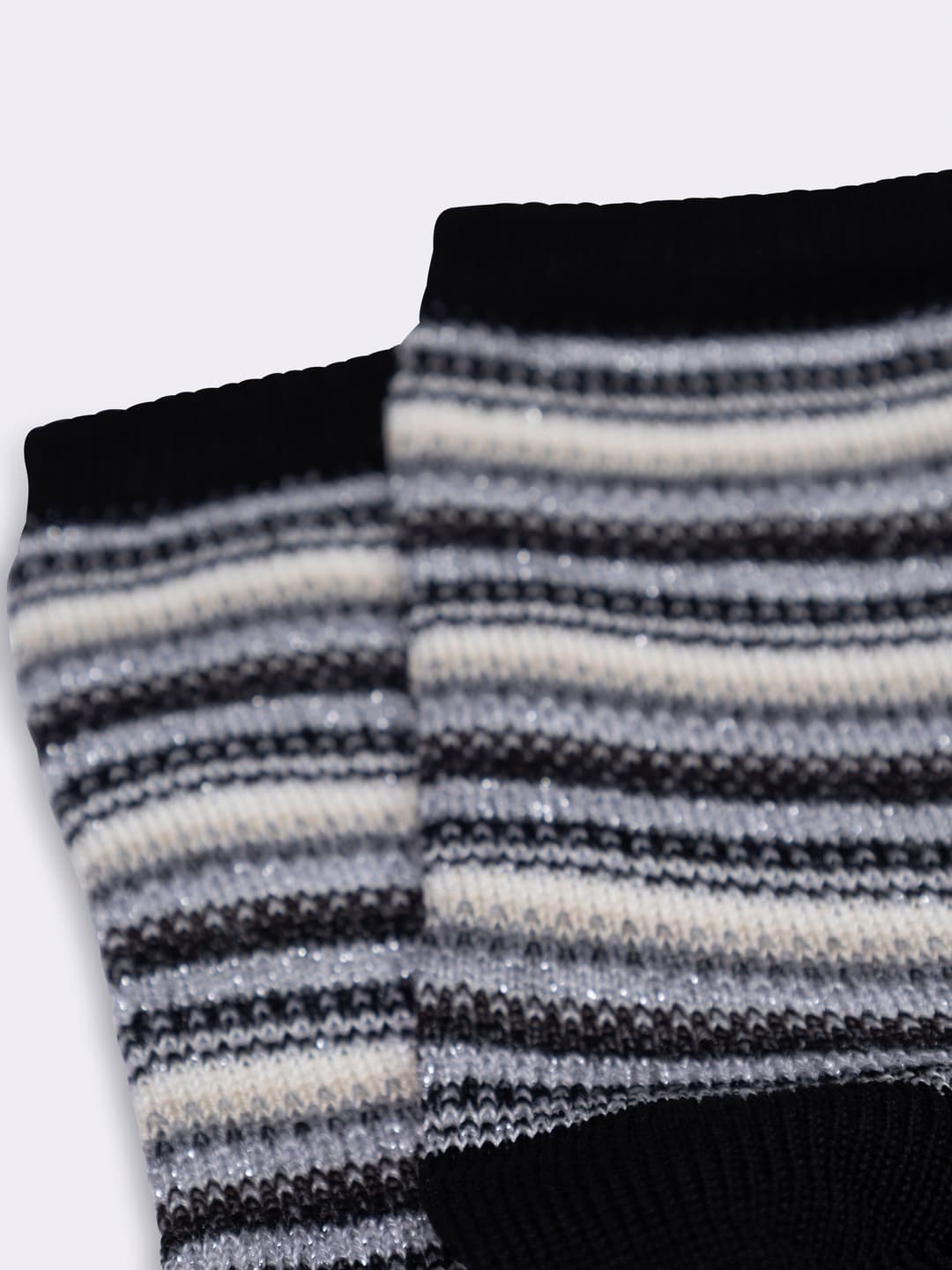 Women's Short Cotton Socks with Striped Pattern