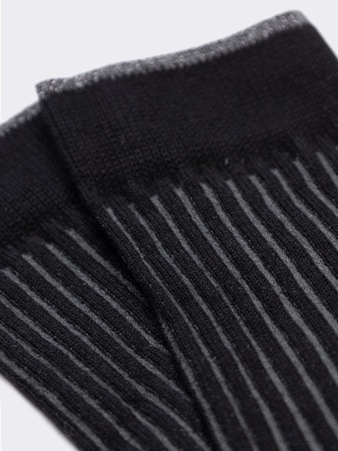 Short Contrast Ribbed Cotton Socks - Made in Italy