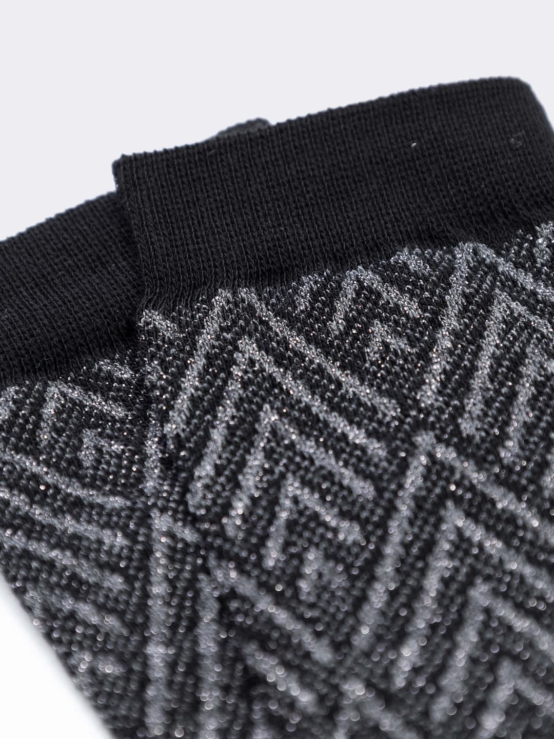 Women's Short Diamond Pattern Cotton Socks - Made in Italy