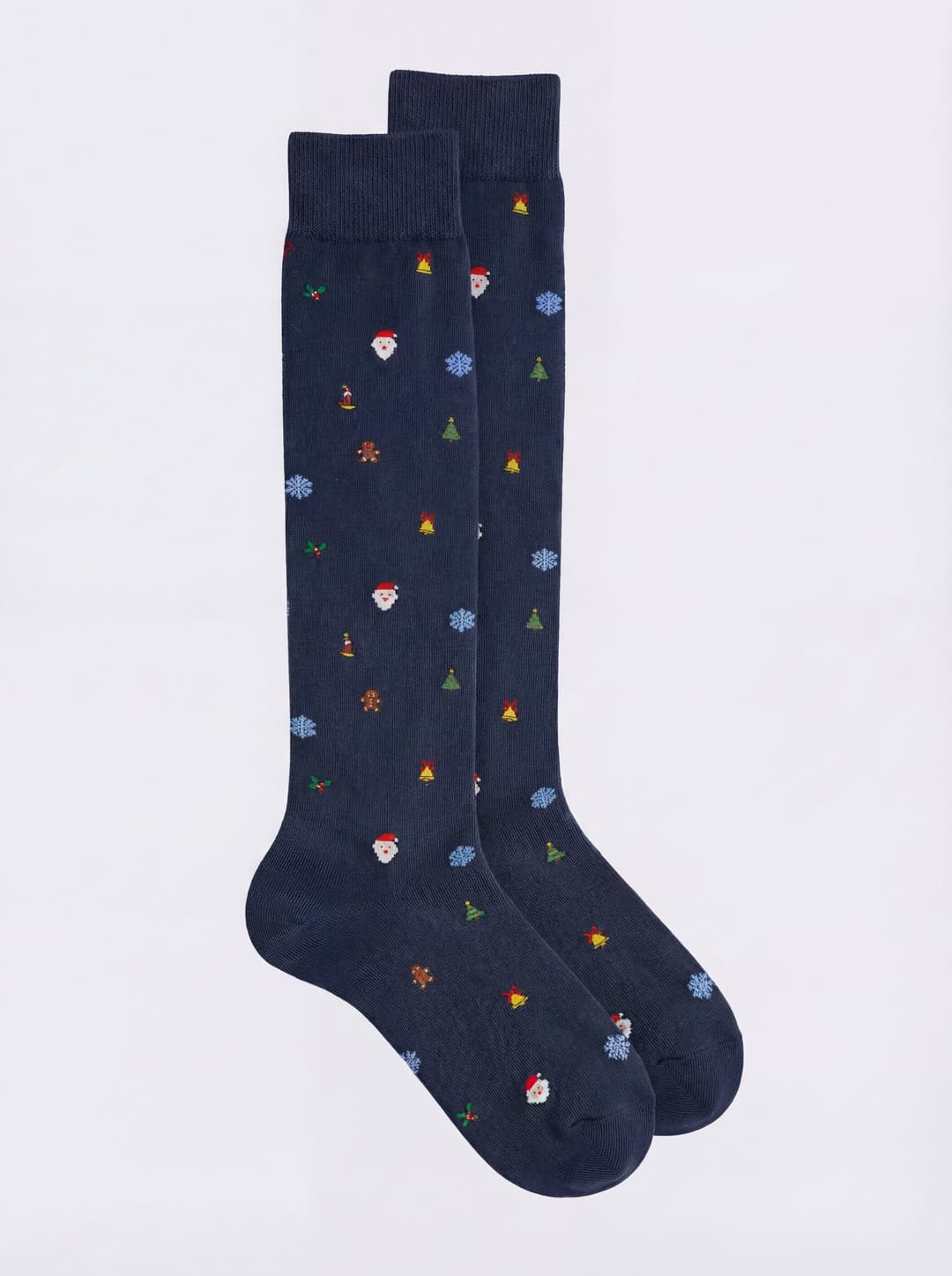 Men's Long Christmas Pattern Socks in Warm Cotton - Made in Italy