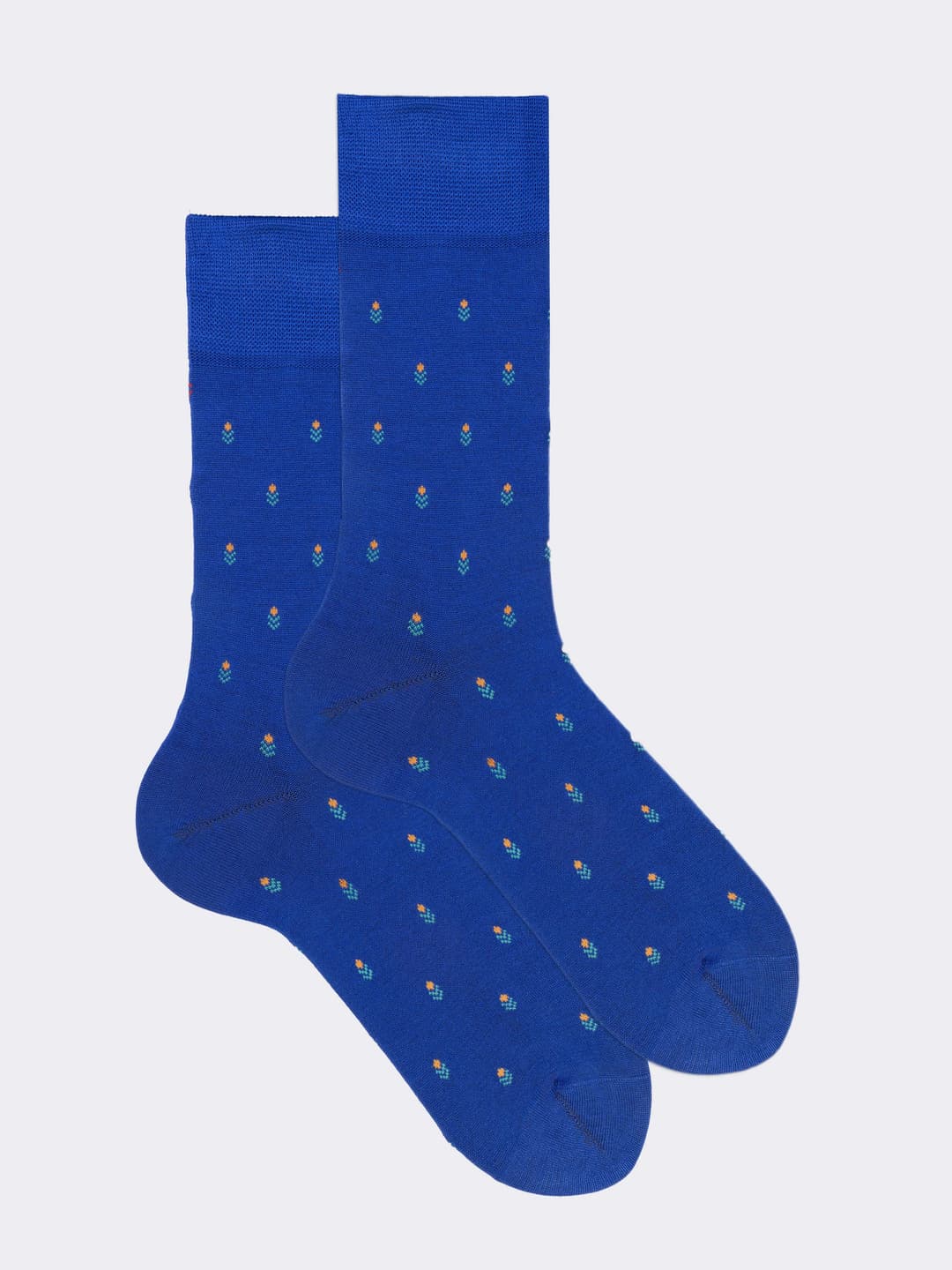 Short Socks in Cool Cotton with Floral Pattern