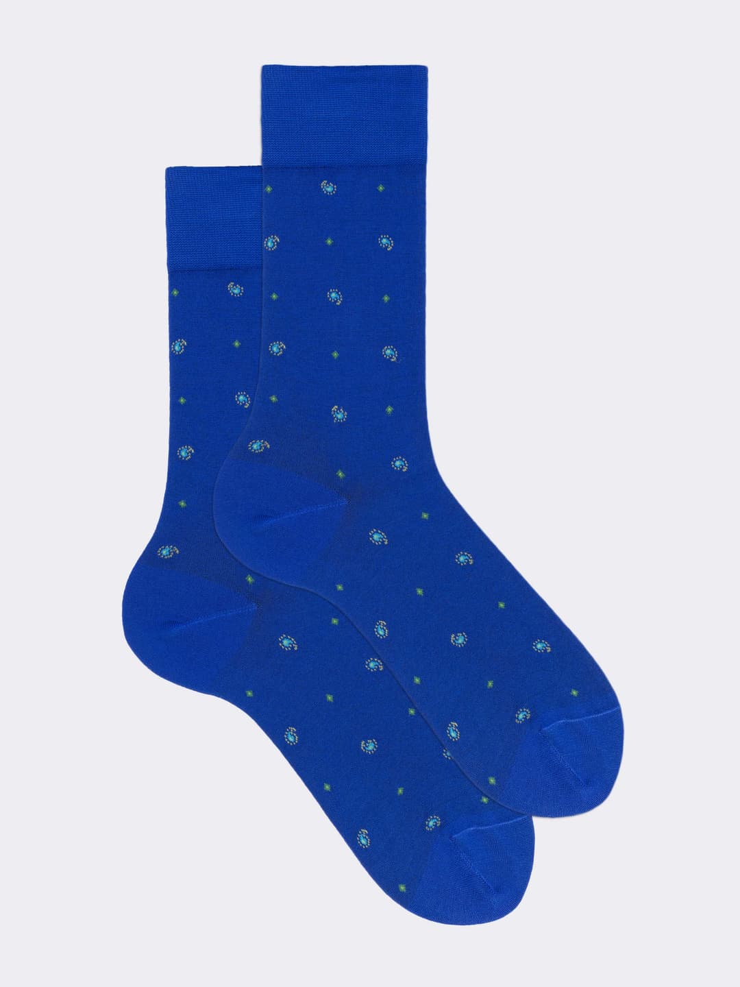 Short Socks in Cool Cotton with Tie-inspired Paisley Pattern