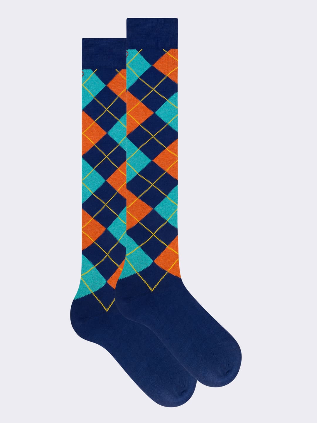 Calcetines largos de algodón fresco con diseño Argyle