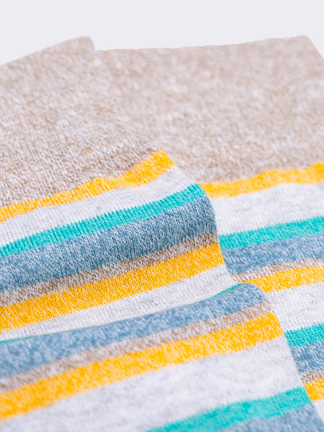 Long Cotton Socks with Stripe Pattern