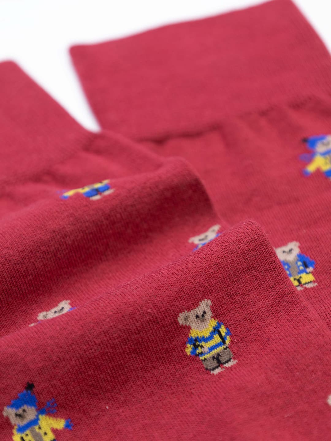 Men's Long Socks with Bear Pattern - Made in Italy