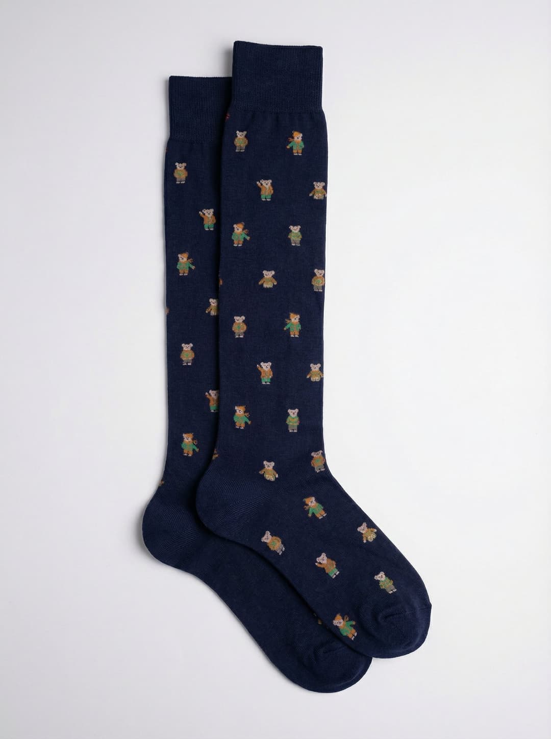 Men's Long Socks with Bear Pattern - Made in Italy