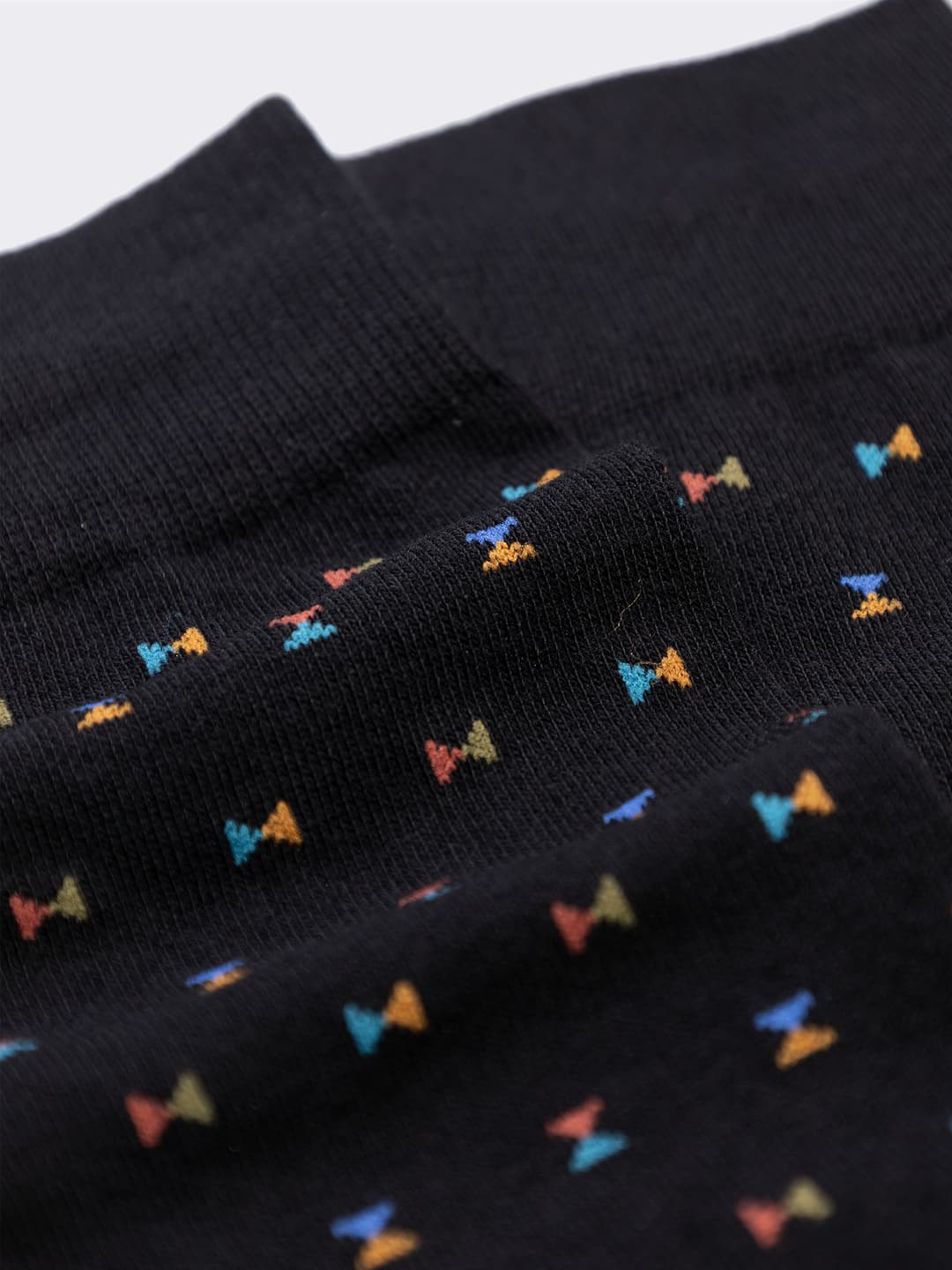 Men's Long Socks with Geometric Pattern in Warm Cotton