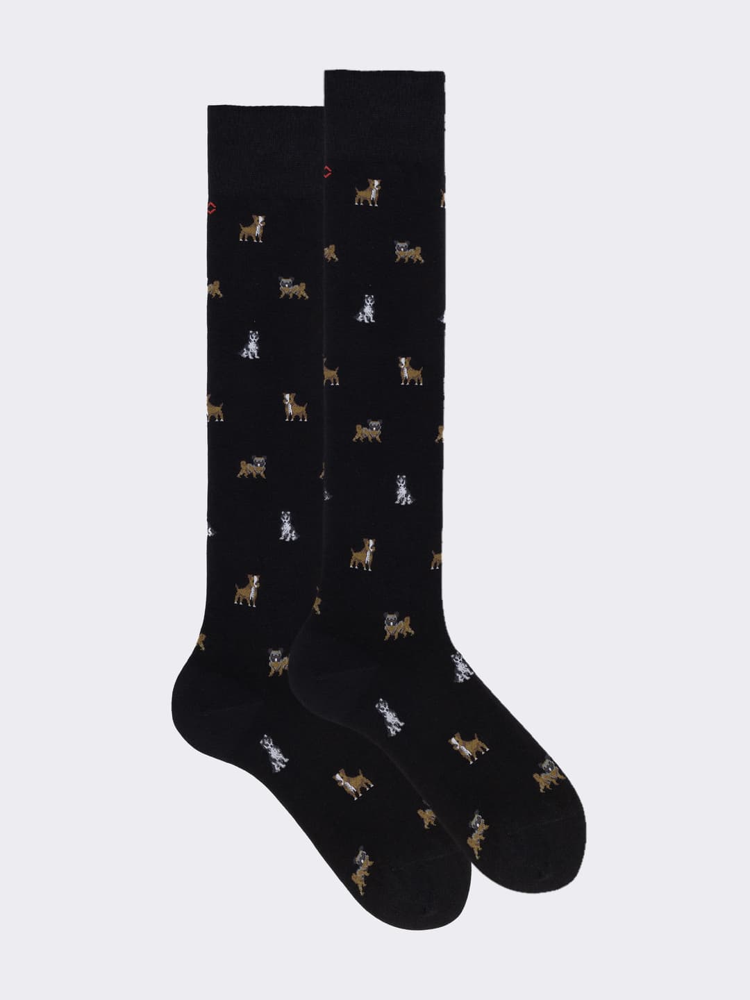 Men's Long Socks with dog Pattern - Made in Italy