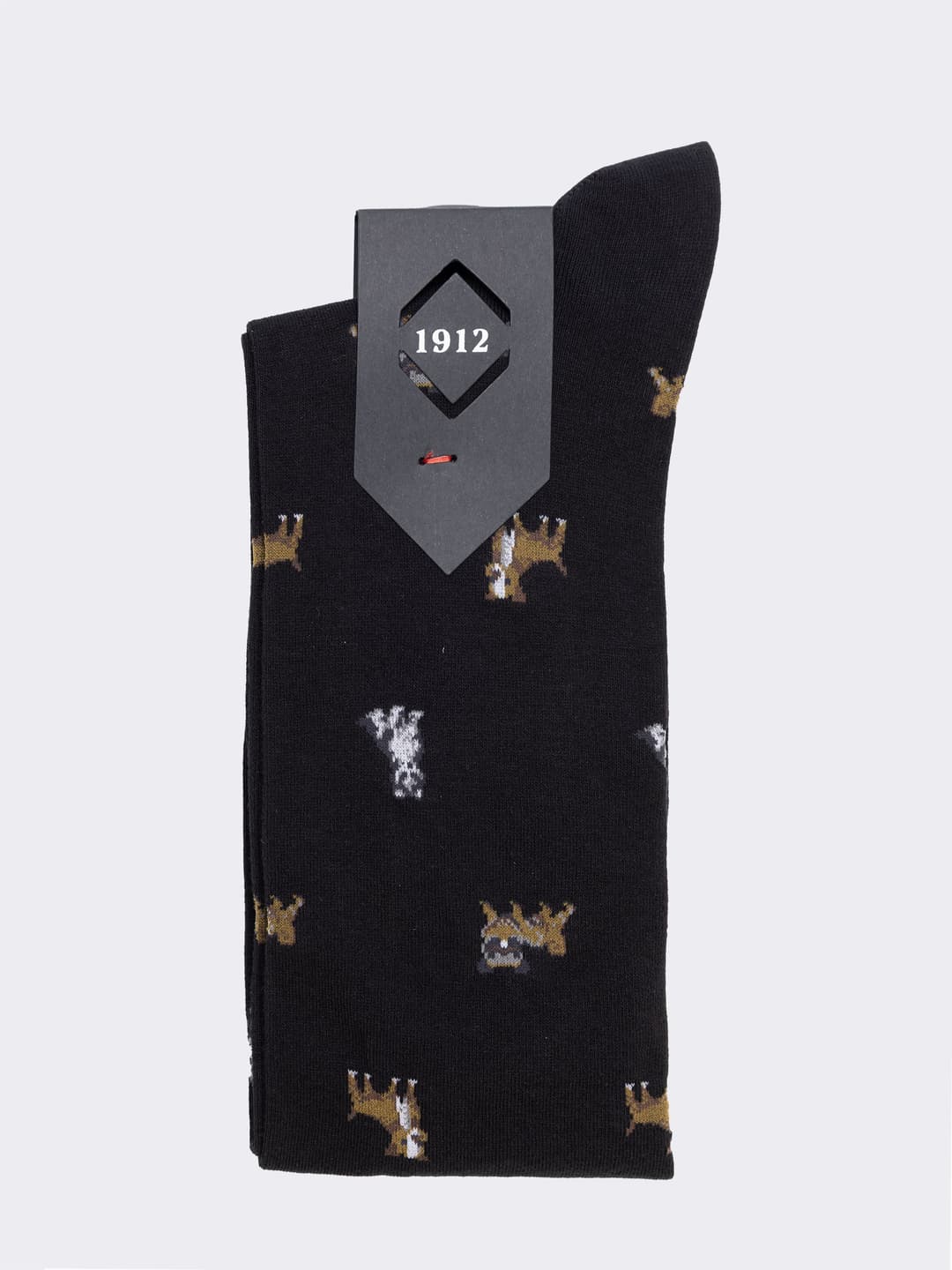Men's Long Socks with dog Pattern - Made in Italy