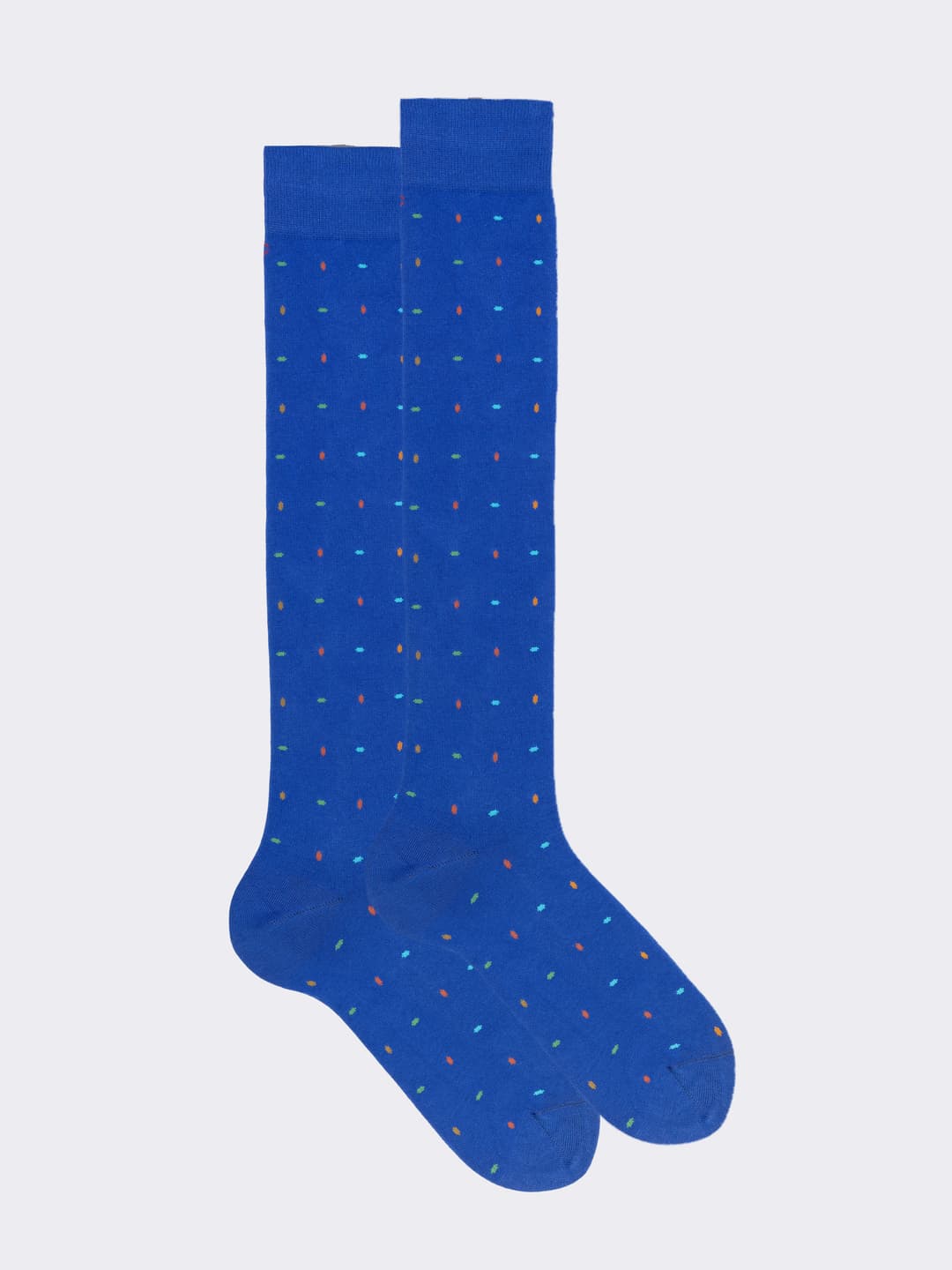 Men's Long Socks Polka dot Pattern Warm Cotton Made in Italy