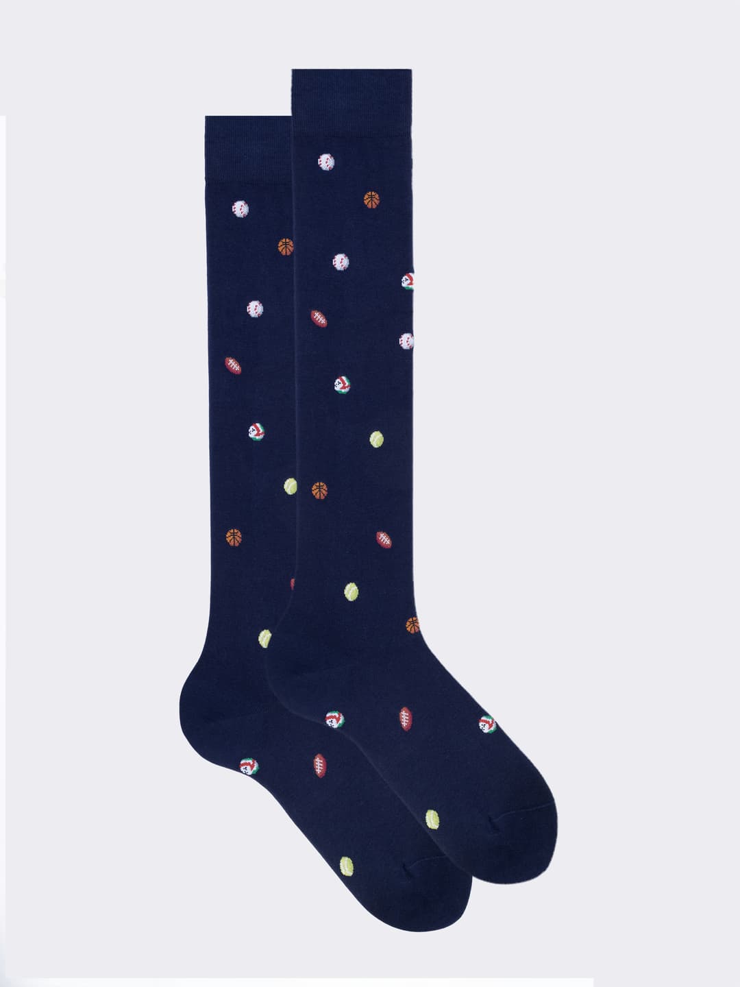 Men's Long Sport Pattern Socks in Warm Cotton Made in Italy